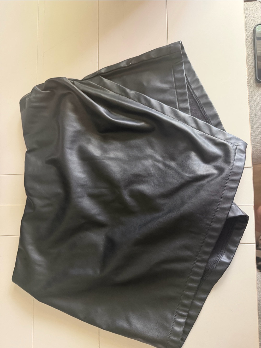 Black Faux Leather Mini Skirt